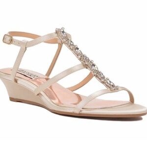 Badgley Mischka Carley II Gold Embellished Sandals